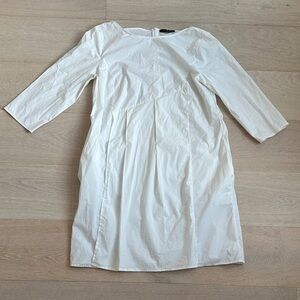 Piazza sempione White Women's Dress sz it 48/ large 3/4 sleeve cotton